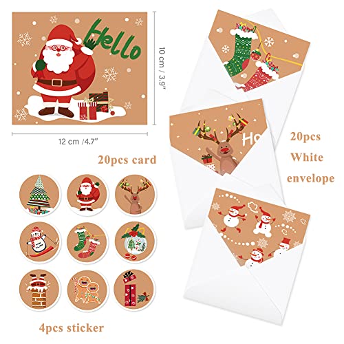 Tarjetas de Felicitación, Ksopsdey 24 PCS Tarjeta de Navidad, Tarjetas De Navidad Con Sobres Y Pegatinas,Tarjetas De Navidad Con Sobre Pequeño,Tarjetas De Navidad Con Juego De Sobres