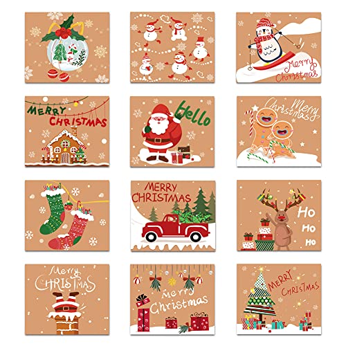 Tarjetas de Felicitación, Ksopsdey 24 PCS Tarjeta de Navidad, Tarjetas De Navidad Con Sobres Y Pegatinas,Tarjetas De Navidad Con Sobre Pequeño,Tarjetas De Navidad Con Juego De Sobres