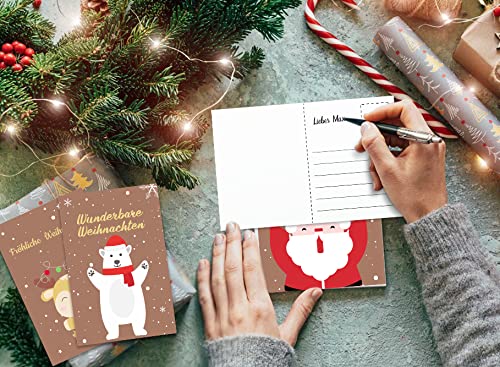 Tarjetas de Felicitación Navideñas, 30Pcs Tarjeta Felicitacion Navidad, Tarjetas de Navidad, Postales Navidad, Tarjeta Regalo, Postales de Cumpleaños para Saludos Familiares