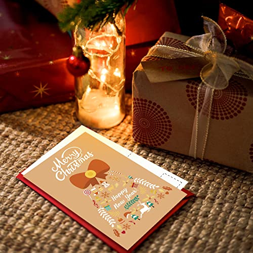 Tarjetas de Felicitación Navideñas, 30Pcs Tarjeta Felicitacion Navidad, Tarjetas de Navidad, Postales Navidad, Tarjeta Regalo, Postales de Cumpleaños para Saludos Familiares