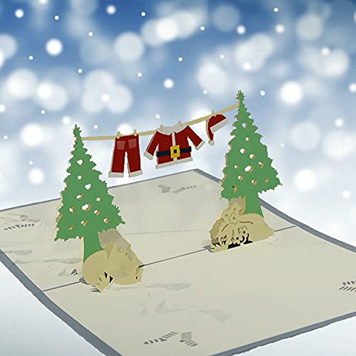 Tarjetas de Navidad 3D, TreeriSea Tarjetas Emergentes Caja con 6 Sobres Tarjetas Felicitación Navideñas Emergentes Tarjeta de Agradecimiento Hecha a Mano para Las Vacaciones de Año Nuevo Navidad