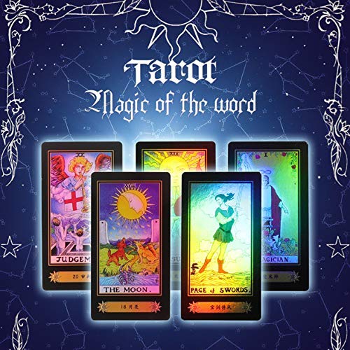 Tarot Cards for Beginner Deck Vintage 78 Tarjetas Future Telling Game en Colorful Box Juego de Mesa (Black)