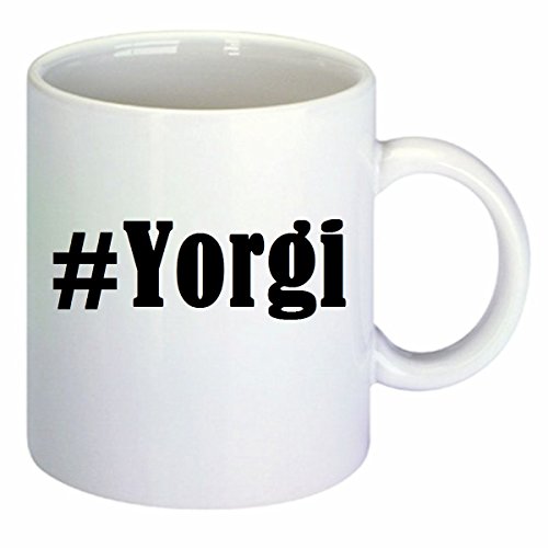 taza para café #Yorgi Hashtag Raute Cerámica Altura 9.5 cm diámetro de 8 cm de Blanco