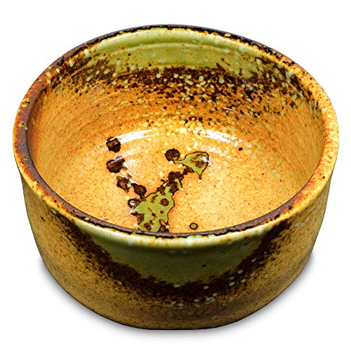 Tazón de té matcha japonesa hecho a mano, café, ceremonia de taza de té matcha, cerámica auténtica de Mino Ware, Shigaraki Oribe Chawan
