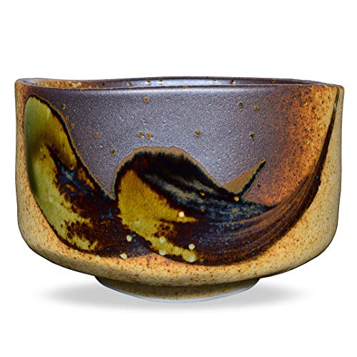 Tazón de té matcha japonesa hecho a mano, café, ceremonia de taza de té matcha, cerámica auténtica de Mino Ware, Shigaraki Oribe Chawan