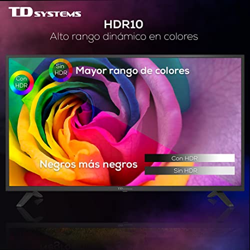 TD Systems K50DLG12US - Televisores Smart TV 50 Pulgadas 4k UHD Android 9.0 y HBBTV, 1500 PCI Hz, 3X HDMI, 2X USB. DVB-T2/C/S2, Modo Hotel. Televisiones