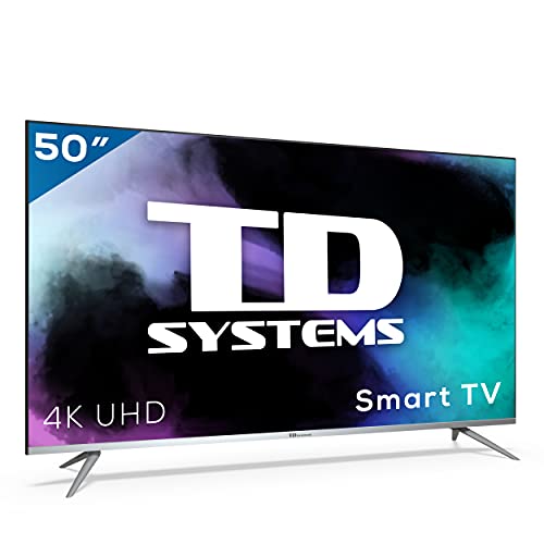 TD Systems K50DLJ12US - Televisores Smart TV 50 Pulgadas 4k UHD Android 9.0 y HBBTV, 1500 PCI Hz, 3X HDMI, 2X USB. DVB-T2/C/S2, Modo Hotel. Televisiones