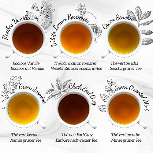 ☘️ TE ORGANICO - Caja té Orgánico | Surtido de té premium, 6 sabores diferentes | Caja Regalo | 48 bolsitas piramidales