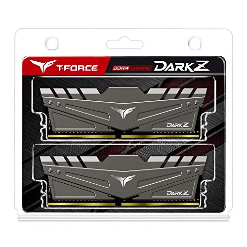 TEAMGROUP T-Force Dark Z TDZGD432G3200HC16FDC01 - Módulo de Memoria DDR4 (32 GB, 2 módulos de 16 GB, 3200 MHz, PC4-25600), CL16, 288 Pines, Color Gris