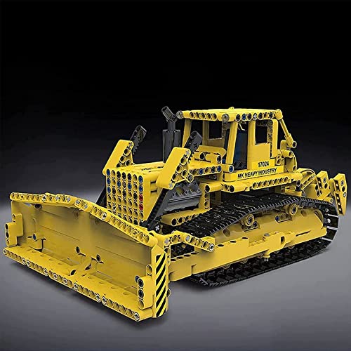Technic Series RC Bulldozer modelo de ladrillos, simulación de ingeniería de vehículos de construcción de camiones de construcción de juguete compatible con Lego Technic (1003 + piezas) dinámico