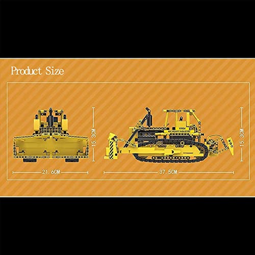 Technic Series RC Bulldozer modelo de ladrillos, simulación de ingeniería de vehículos de construcción de camiones de construcción de juguete compatible con Lego Technic (1003 + piezas) dinámico