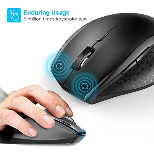 TECKNET Ratón Inalámbrico Silencioso, Ratón Inalámbrico 2.4G con Nano Receptor, 90% de Reducción de Ruido, 3000 dpi 5 Niveles Ajustable para PC, Chromebook, Macbook, Notebook
