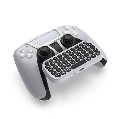 Teclado de control inalámbrico para PS5, Bluetooth 3.0 Mini Gamepad portátil Chatpad con altavoz incorporado para Playstation 5 Tablero de chat de voz para mensajería y juegos Chat en vivo