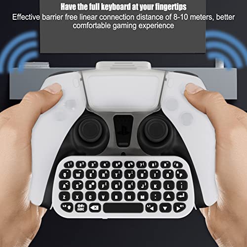 Teclado Inalámbrico para Controlador PS5, Bluetooth 3.0 Mini Chatpad Teclado para Juegos de Mensajes, Teclado de Controlador Inalámbrico Recargable Portátil para Mensajería Y Juegos Chat en Vivo