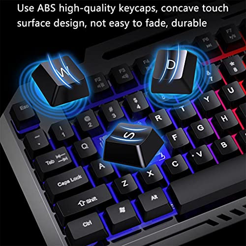 Teclado mecánico para juegos con cable USB Meipai, teclado retroiluminado RGB de 104 teclas con soporte para teléfono con reposamanos, para jugadores de PC