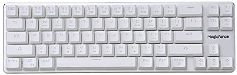 Teclado mecánico Teclado de juego GATERON Interruptor marrón con cable retroiluminado Mini diseño mecánico (60%) Teclado de 68 teclas Blanco Plateado Magicforce by Qisan