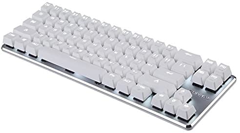 Teclado mecánico Teclado de juego GATERON Interruptor marrón con cable retroiluminado Mini diseño mecánico (60%) Teclado de 68 teclas Blanco Plateado Magicforce by Qisan