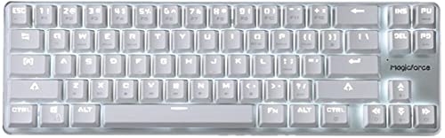 Teclado mecánico Teclado de juego GATERON Interruptor marrón con cable retroiluminado Mini diseño mecánico (60%) Teclado de 68 teclas Blanco Plateado Magicforce by Qisan