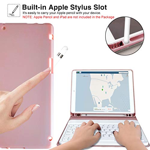 Teclado para iPad 10.2 9th 2021/8th 2020/7th 2019, Funda Teclado para iPad 9 Gen y Air 3 Teclado Inalámbrico para iPad Pro10.5" con Teclado Desmontable Bluetooth Español ,Funda para iPad 8 Generación