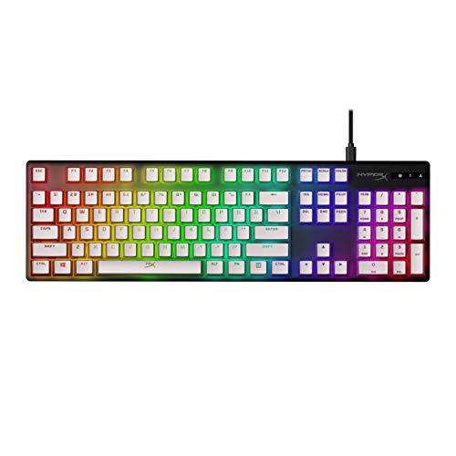 Teclas HyperX Pudding Keycaps - Conjunto completo de teclas - PBT - {Blanco} - Diseño inglés (EE. UU.) - 104 teclas, retroiluminado, perfil OEM