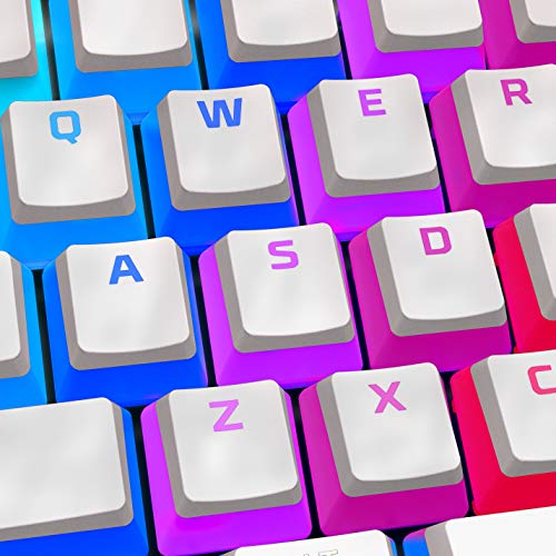 Teclas HyperX Pudding Keycaps - Conjunto completo de teclas - PBT - {Blanco} - Diseño inglés (EE. UU.) - 104 teclas, retroiluminado, perfil OEM