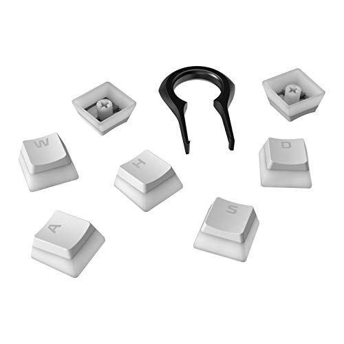 Teclas HyperX Pudding Keycaps - Conjunto completo de teclas - PBT - {Blanco} - Diseño inglés (EE. UU.) - 104 teclas, retroiluminado, perfil OEM