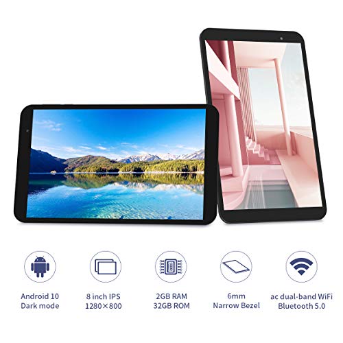 TECLAST P80 Tablet 8 Pulgadas,2GB RAM 32GB ROM, Android 10.0,Procesador 4 Núcleos UNISOC SC7731E,Bisel Estrecho 6 mm 1280×800 HD IPS,5G Wi-Fi,Bluetooth 4.2,Soporte 128GB TF Type-C