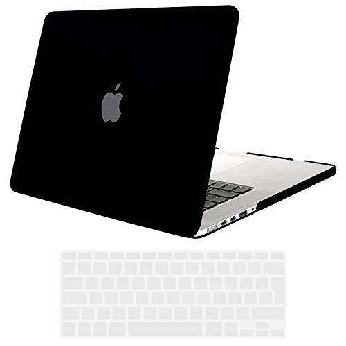 TECOOL Funda para MacBook Pro 13 Pulgadas con Retina Display, Plástico Dura Case Mate Carcasa con Tapa del Teclado para 2012-2015 MacBook Pro 13.3 Pulgada (Modelo: A1502/ A1425) - Negro