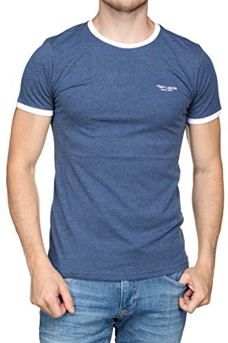 Teddy Smith The-tee MC Camiseta, Azul (Indigo Chiné/Blanc 307l1), X-Large para Hombre