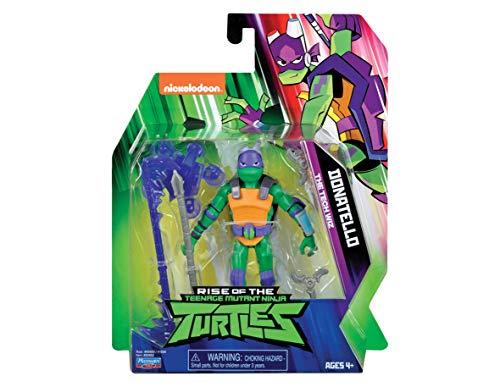 Teenage Mutant Ninja Turtles TUAB0400 - Figura de acción básica con texto en inglés "Donnie the Tech Wizard the Rise of Basic" , Modelos/colores Surtidos, 1 Unidad