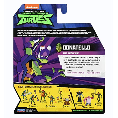 Teenage Mutant Ninja Turtles TUAB0400 - Figura de acción básica con texto en inglés "Donnie the Tech Wizard the Rise of Basic" , Modelos/colores Surtidos, 1 Unidad