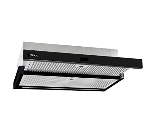 Teka Campana extraible | Modelo CNL 6415 PLUS | Cinco velocidades + intensiva | Capacidadd de extracción max:385 m³/h | Mandos electrónicos | Color Negro, 9 W, 64 Decibelios, Acero Inoxidable, 5