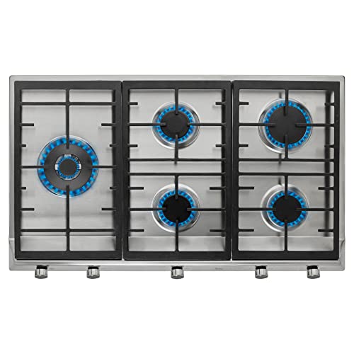 Teka EX 90.1 5G AI AL DR CI LEFT Nat Integrado Encimera de gas Negro, Acero inoxidable - Placa (Integrado, Encimera de gas, Acero inoxidable, Negro, Acero inoxidable, hierro fundido, 1750 W)