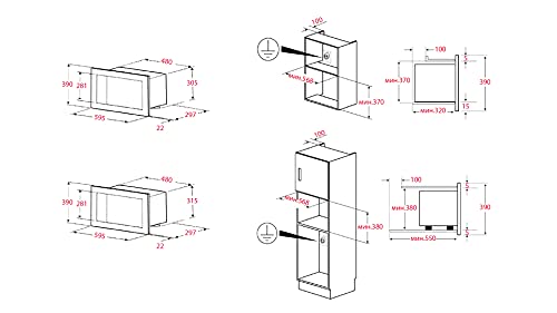 Teka Microondas de integración, Modelo MS 620 BIH, 5 Niveles de potencia, 20 Litros, 700 W, Acero Inox, 39x59.5x32.5 cm