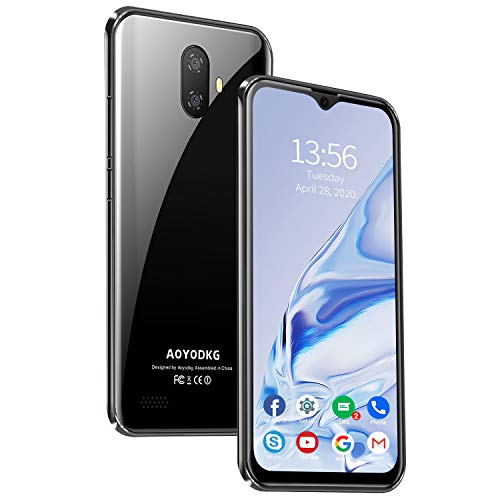 Teléfono móvil, Smartphone SIM gratis desbloqueado Android 9.0 Pie, 4G Dual SIM 3GB RAM+32GB ROM/128GB, pantalla de 5.5 pulgadas, 8MP cámaras duales 3400mAh batería, Face ID,Wifi,Google Play,Negro