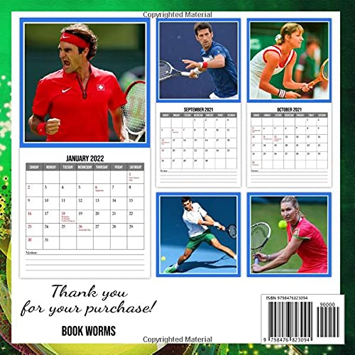 Tennis A 16 Month Calendar 2021-2022: 2022 Monthly Yearly Agenda BONUS 3 Months With US Open Superstars