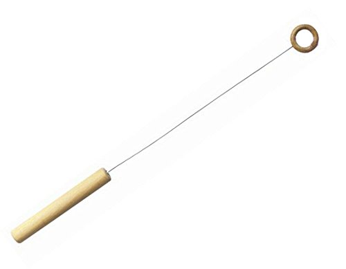 Tensor - Caña de pescar (anillo de madera, 43 cm, incluye carrete de transporte e instrucciones)