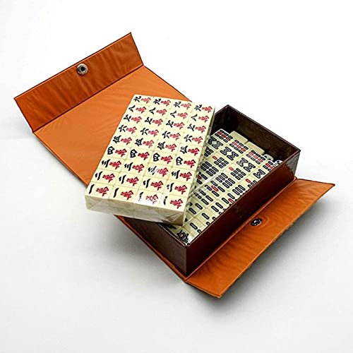 TEPET Mini Mahjong Retro Style Box para Fiesta en casa Mini Mahjong Set Portable con Deluxe Mahjong