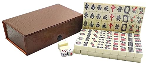 TEPET Mini Mahjong Retro Style Box para Fiesta en casa Mini Mahjong Set Portable con Deluxe Mahjong