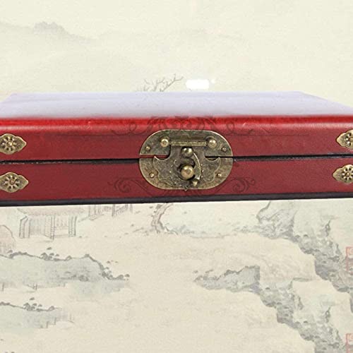 TEPET Mini Mahjong Retro Style Caja de Cuero para Fiesta en casa Mini Mahjong Set Portátil con Deluxe Mahjong