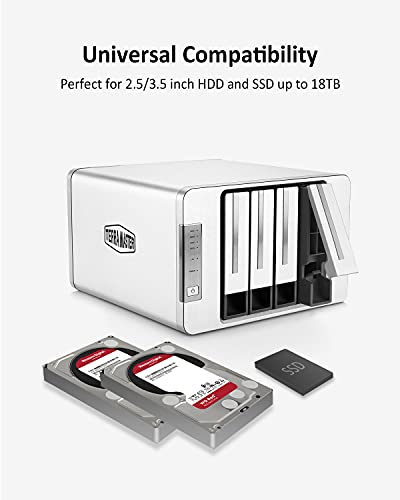TERRAMASTER D4-300 USB 3.1(Gen 1) Carcasa para Discos Duros Externos Sin Herramientas Almacenamiento USB 3.1 Tipo C Admite Intercambio en Caliente (Sin Disco)