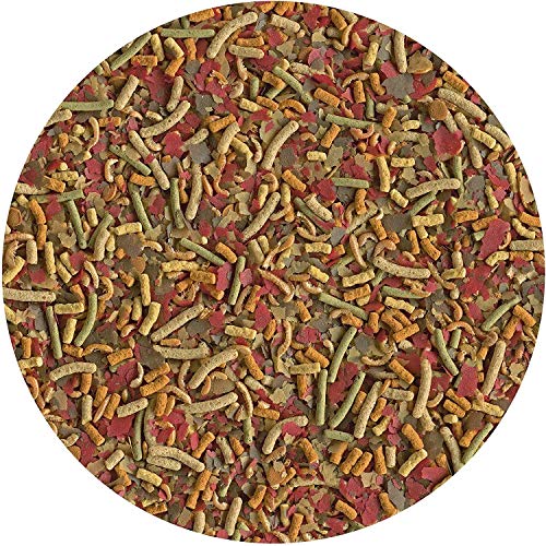Tetra Pond Multi Mix 10 L - Comida para peces que consiste en cuatro tipos diferentes de comida (Comida en escamas, Palitos de comida, Gammarus, Wafer)