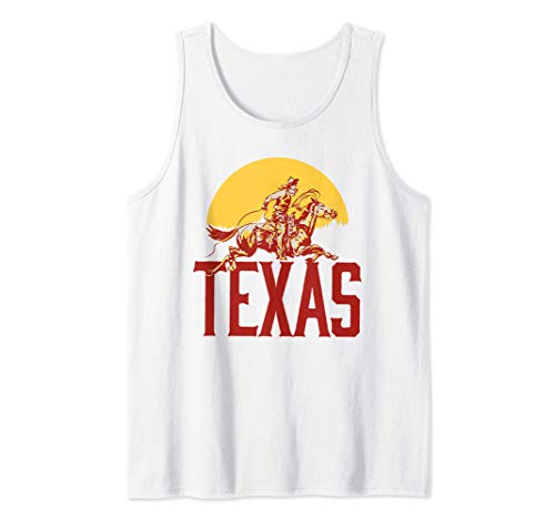 Texas Retro Roping Cowboy Vintage Graphic Camiseta sin Mangas