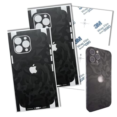 TF Skins Válido para iPhone 13 Pro Skin (2 unidades) Protector de pantalla para la parte trasera y los laterales, aspecto elegante, incluye protección para la cámara contra arañazos, color negro