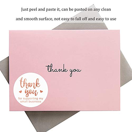 Thank You For Supporting My Small Business Stickers, Gracias pegatinas de lámina de rosa oro | 3,8cm | 500 pegatinas de regalo, suministros y etiquetas de correo para pequeñas empresas
