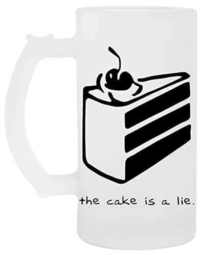 The Cake Is A Lie Vidrio Cerveza Taza Glass Beer Mug Cup