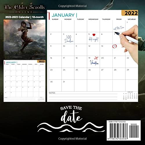 The Elder Scrolls Online: OFFICIAL 2022 Calendar - Video Game calendar 2022 - The Elder Scrolls Online -18 monthly 2022-2023 Calendar - Planner ... games Kalendar Calendario Calendrier). 4