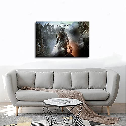 The Elder Scrolls V Skyrim Dawnguard Juego Cover Posters 1 póster de lona para decoración de pared para sala de estar, dormitorio, decoración de estilo unframe-style116 × 24 pulgadas (40 × 60 cm)