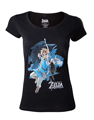 The Legend of Zelda Breath of The Wild - Link with Arrow Camiseta Mujer Negro S