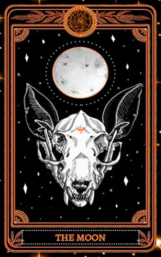 The Moon: Orange Tarot Card, Tarot Card Notebook, Divination Notebook, Magic Reading Notebook, Witchcraft Supplies, Mystical Notebook, Fortune Telling ... Tarot Notebook, Mini Tarot Card Notebook